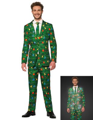 Costume de Noël vert lumineux Suitmeister adulte