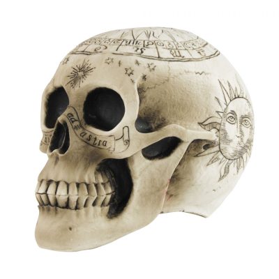 Crâne de squelette avec pentagramme 18 x 12 x 15 cm