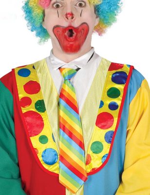 Cravate clown rayée multicolore adulte