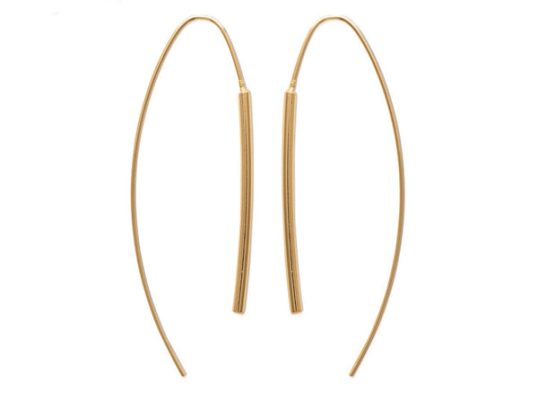 Boucles d'oreilles traversantes minimalistes plaqué or - Pour Femme - Bijoux Elise et moi