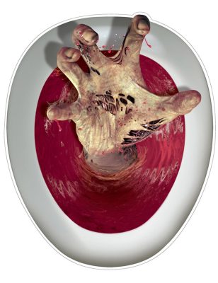 Décoration autocollante pour wc main de zombie 30