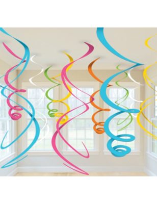 12 suspensions spirales multicolores