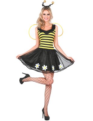 Déguisement abeille jaune et noir femme