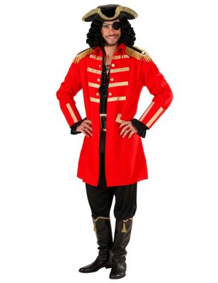 Déguisement capitaine pirate rouge homme