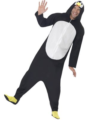 Déguisement combinaison pingouin avec capuche adulte
