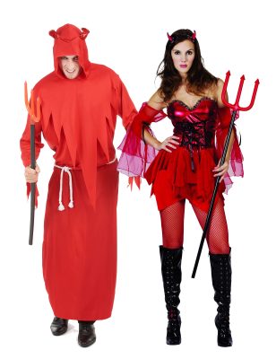 Déguisement de couple diable adultes Halloween