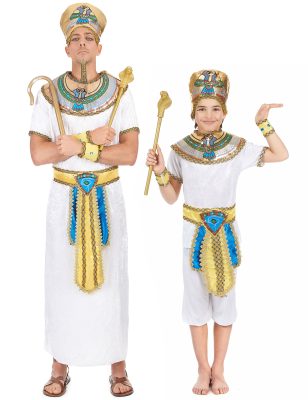 Déguisement de couple egyptien père et fils