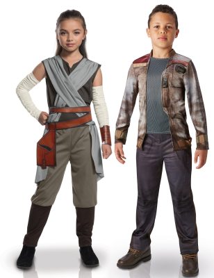 Déguisement de couple luxe Rey et Finn enfants -Star Wars
