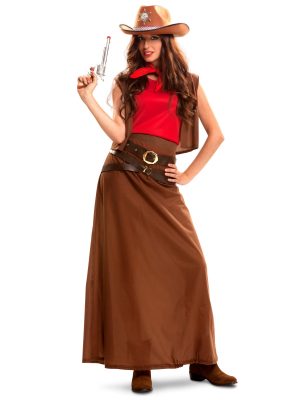 Déguisement cowgirl robe longue femme