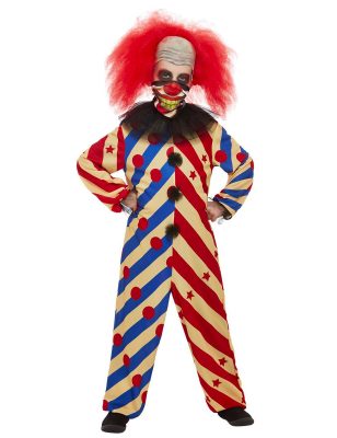 Déguisement creepy clown bicolore garçon