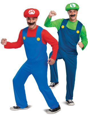 Déguisement de couple classique Mario et Luigi