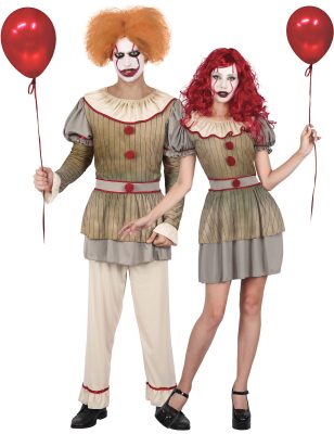 Déguisement de couple clown psycho adulte