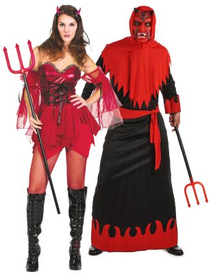Déguisement de couple diable et diablesse sexy Halloween adulte