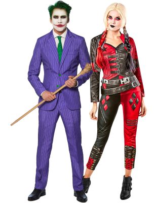 Déguisement de couple Harley Quinn - Suicide Squad 2 et Costume Mr. Joker Suitmeister adulte