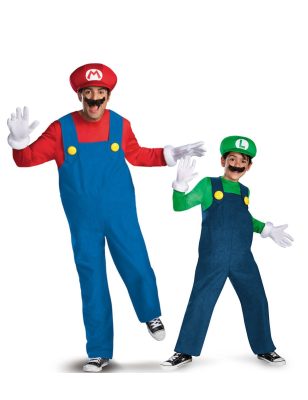 Déguisement de couple Mario et Luigi père et fils
