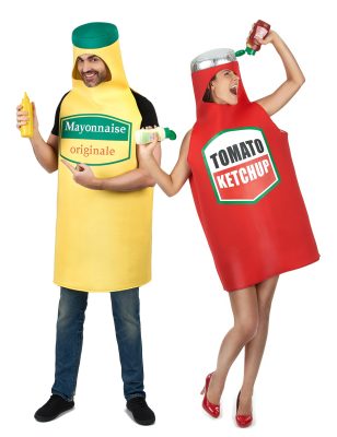 Déguisement de couple mayonnaise et ketchup adulte