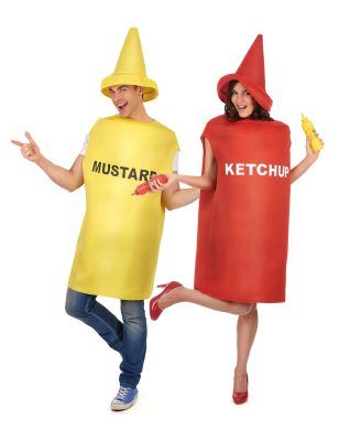 Déguisement de couple tubes moutarde et ketchup