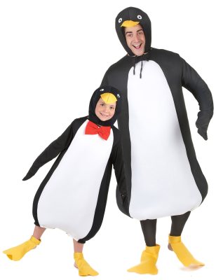 Déguisement de couple pingouin père et fils