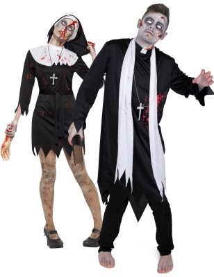 Déguisement de couple religieux zombies Halloween couple
