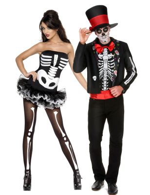 Déguisement de couple squelette Halloween