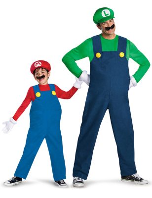 Déguisement de couple Luigi et Mario père fils