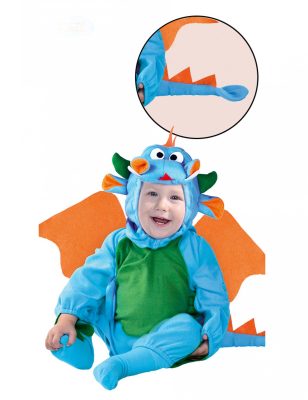 Déguisement dragon bleu bébé