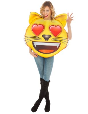Déguisement Emoji Chat coeur adulte
