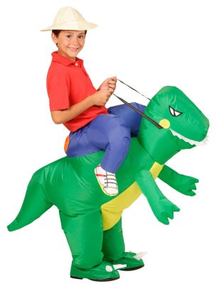 Déguisement explorateur à dos de dinosaure enfant