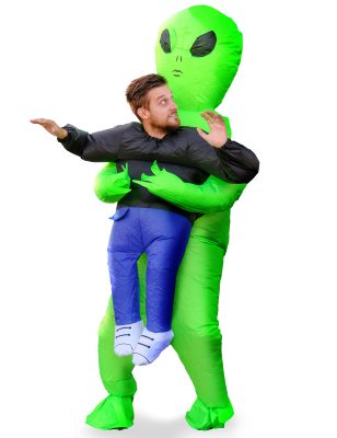 Déguisement gonflable porté par un alien adulte