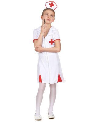 Déguisement infirmière rouge et blanc fille