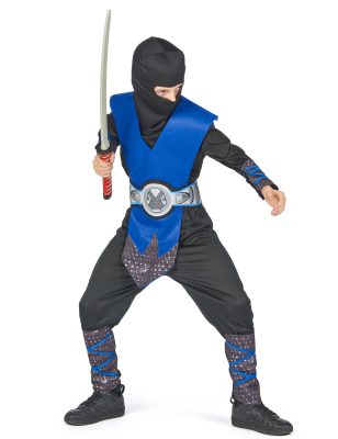 Déguisement ninja bleu et gris garçon