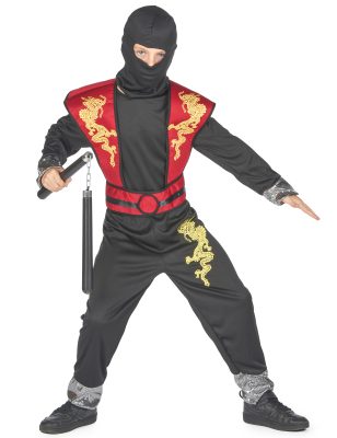 Déguisement ninja dragon jaune garçon