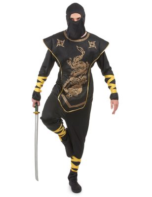 Déguisement ninja dragons dorés homme