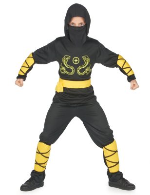 Déguisement ninja noir et jaune garçon