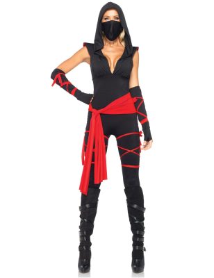 Déguisement ninja noir sexy luxe femme
