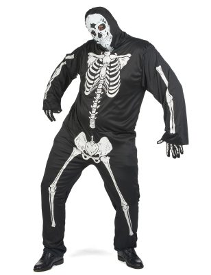 Déguisement noir squelette homme grande taille Halloween