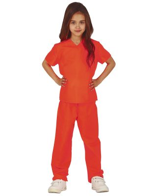 Déguisement prisonnière orange fille