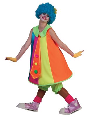Déguisement robe clown fluo femme