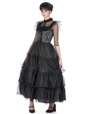 Déguisement robe de bal gothique noire femme