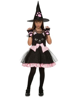 Déguisement sorcière chaton fille Halloween