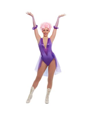 Déguisement trapéziste de cirque violet femme