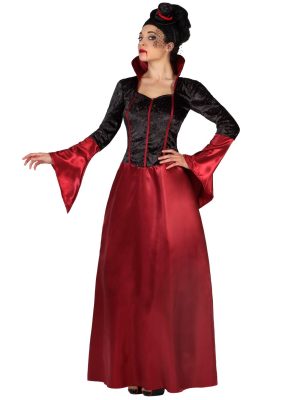 Déguisement vampire rouge et noire femme Halloween