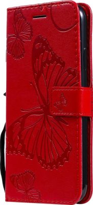 Mobigear Butterfly - Coque Apple iPhone 11 Etui Portefeuille - Rouge