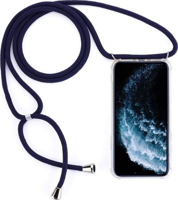 Mobigear Lanyard - Apple iPhone 11 Pro Coque avec cordon en TPU Souple - Transparent / Bleu