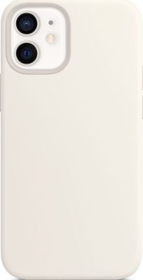 Mobigear Rubber Touch - Coque Apple iPhone 12 Mini Coque Arrière Rigide Compatible MagSafe - Blanc