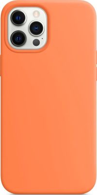 Mobigear Rubber Touch - Coque Apple iPhone 12 Pro Max Coque Arrière Rigide Compatible MagSafe - Orange