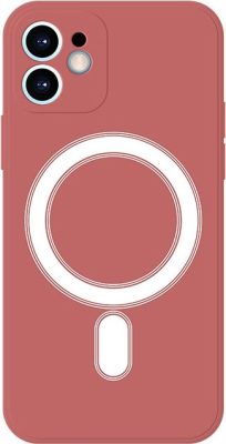 Mobigear Rubber Touch - Coque Apple iPhone 12 Pro Coque Arrière Rigide Compatible MagSafe - Rouge