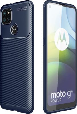 Mobigear Racing - Coque Motorola Moto G9 Power Coque arrière en TPU Souple - Bleu