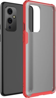 Mobigear Shockproof - Coque OnePlus 9 Coque Arrière Rigide Antichoc - Rouge