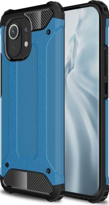 Mobigear Outdoor - Coque Xiaomi Mi 11 Coque Arrière Rigide Antichoc - Bleu